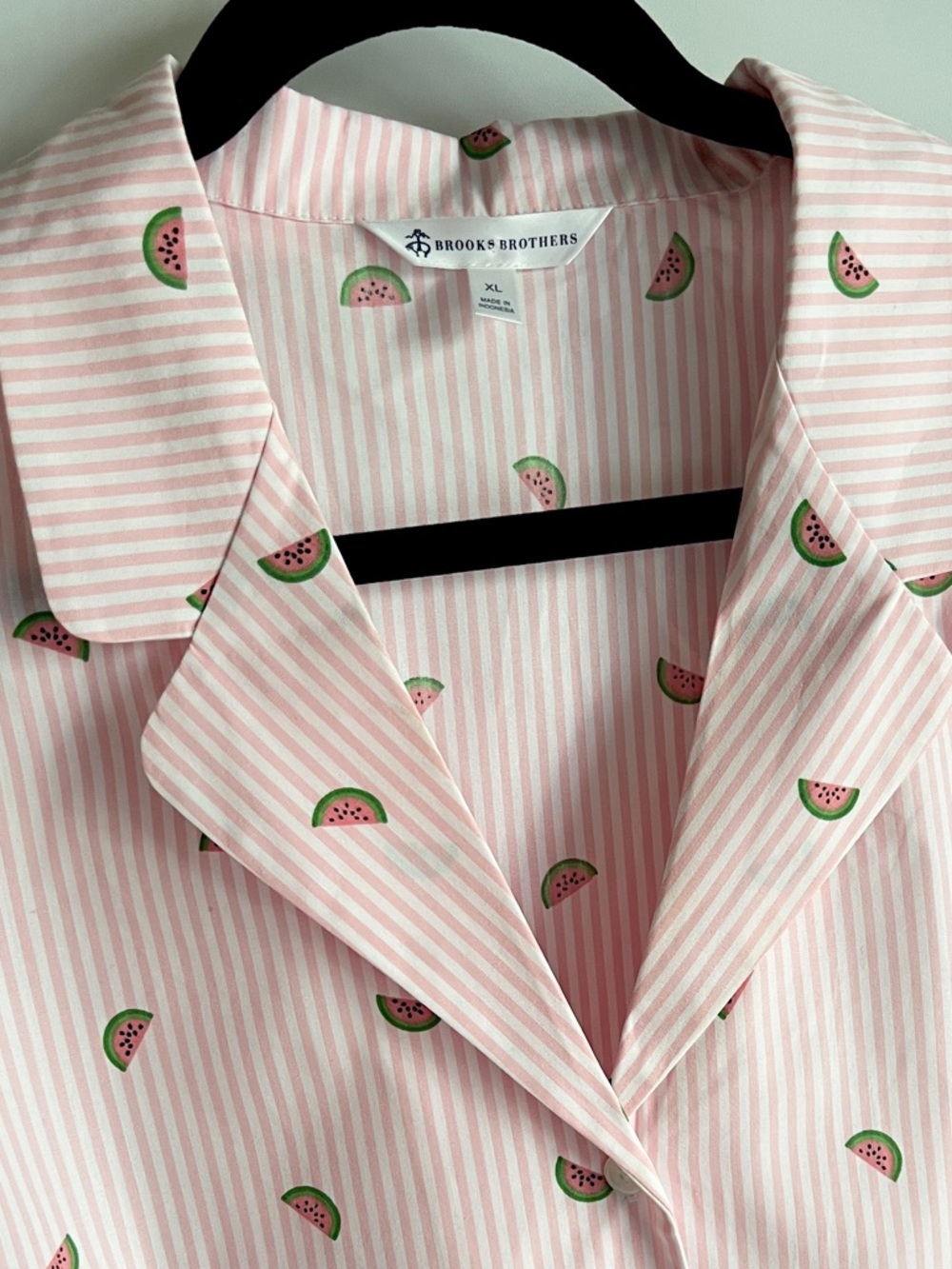 Brooks Brothers Women’s Pink White Striped Watermelon Print Pajama Set XL NWOT - Picture 5 of 9
